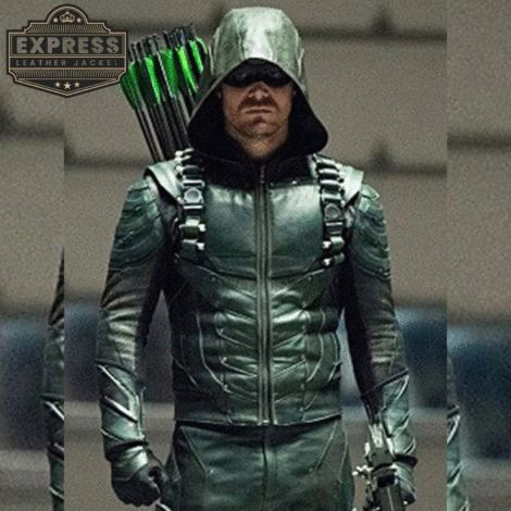 Green Arrow Season 5 Hoodie Jacket – Stephen Amell Oliver Queen Leather Costume