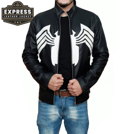 Venom Eddie Brock Black Leather Jacket – Tom Hardy Inspired