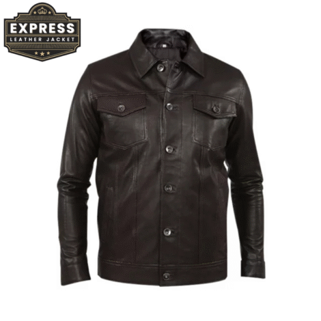 Men’s Genuine Black Leather Jacket – Classic Stylish Outerwear