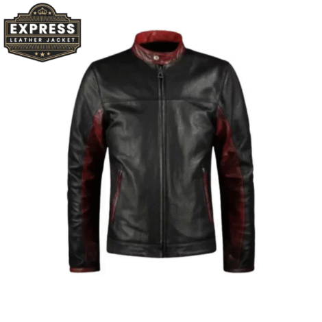 Men’s Retro Black Leather Jacket – Vintage Biker Style